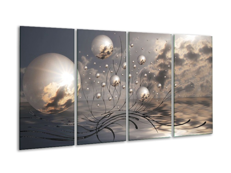 Glasschilderij Design | Grijs | 160x80cm 4Luik
