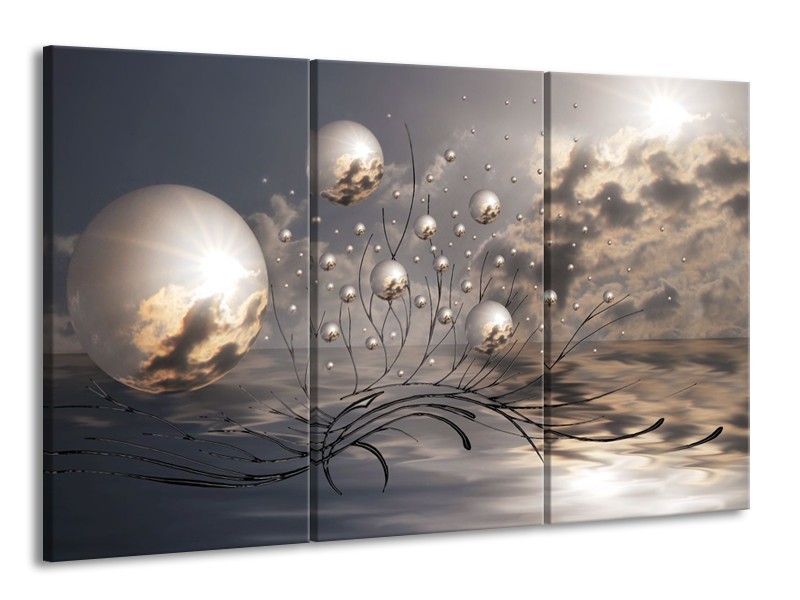 Canvas Schilderij Design | Grijs | 165x100cm 3Luik