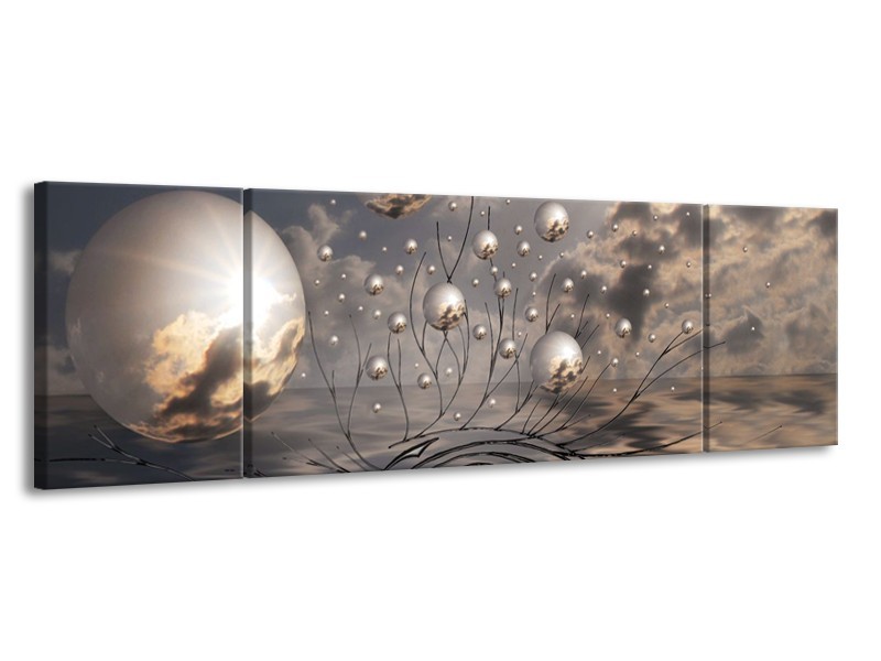 Canvas Schilderij Design | Grijs | 170x50cm 3Luik