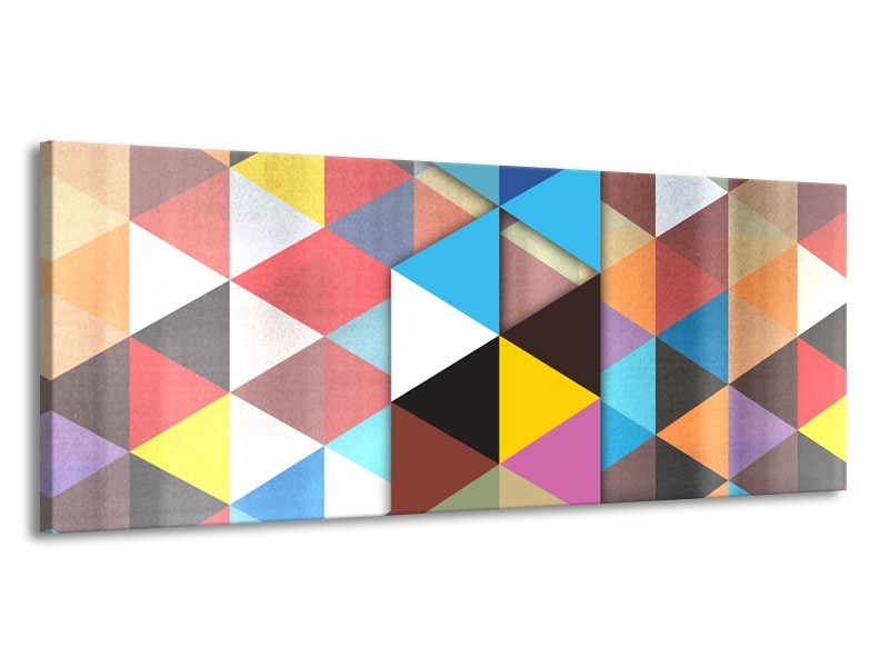 Canvas Schilderij Design | Blauw, Geel | 145x58cm 1Luik