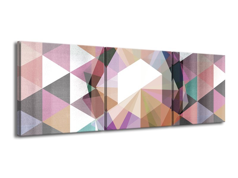 Glasschilderij Design | Paars, Grijs | 150x50cm 3Luik