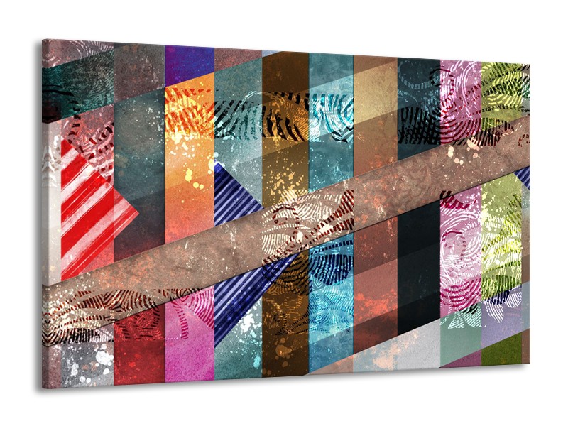 Canvas Schilderij Modern | Bruin, Oranje | 140x90cm 1Luik