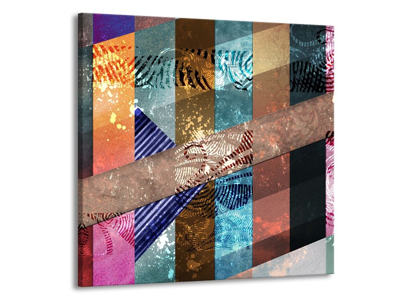 Canvas Schilderij Modern | Bruin, Oranje | 50x50cm 1Luik
