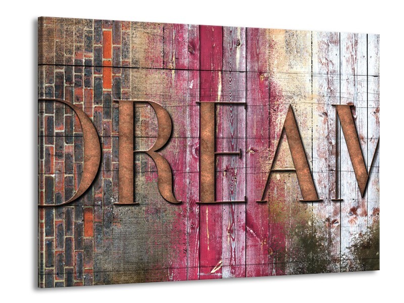 Canvas Schilderij Landelijk, Dream | Grijs, Roze | 100x70cm 1Luik