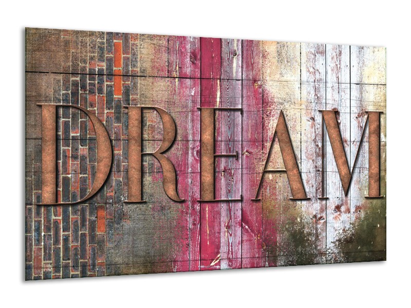 Glasschilderij Landelijk, Dream | Grijs, Roze | 120x70cm 1Luik