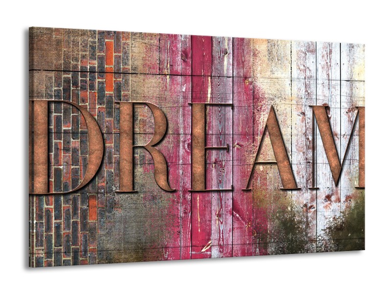 Canvas Schilderij Landelijk, Dream | Grijs, Roze | 140x90cm 1Luik
