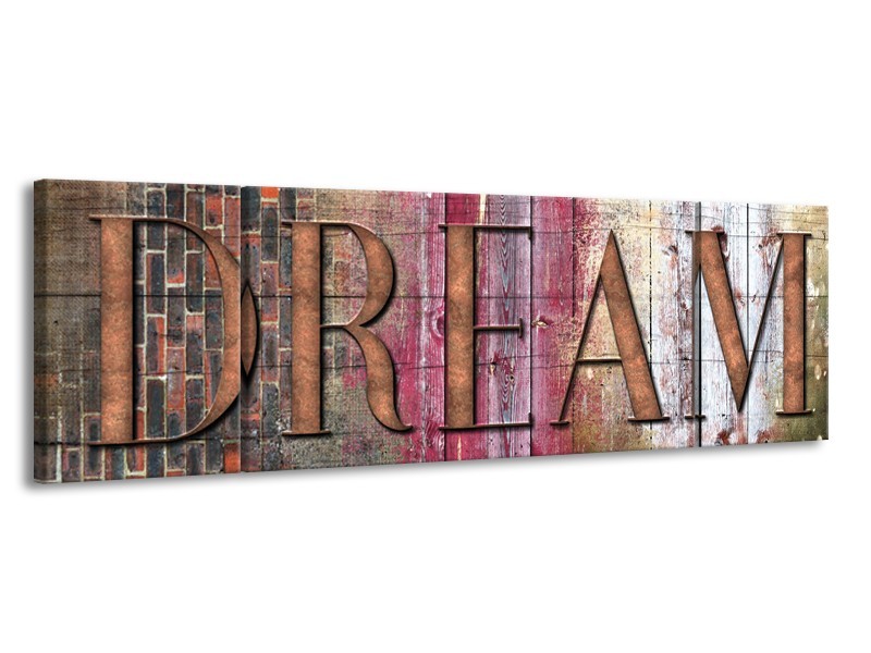 Canvas Schilderij Landelijk, Dream | Grijs, Roze | 170x50cm 3Luik