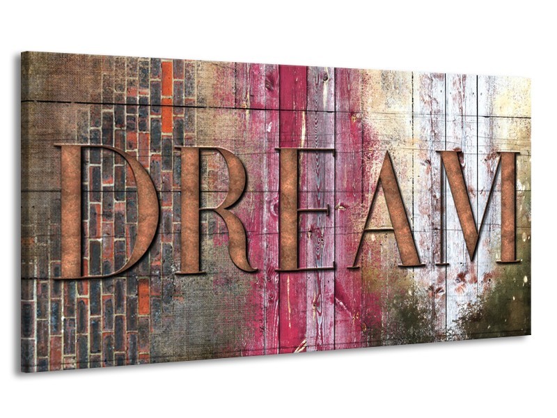 Canvas Schilderij Landelijk, Dream | Grijs, Roze | 170x90cm 1Luik