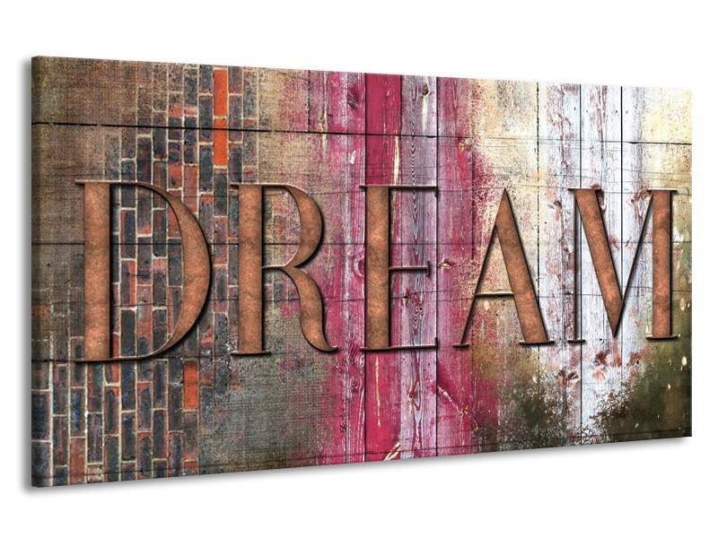 Canvas Schilderij Landelijk, Dream | Grijs, Roze | 190x100cm 1Luik