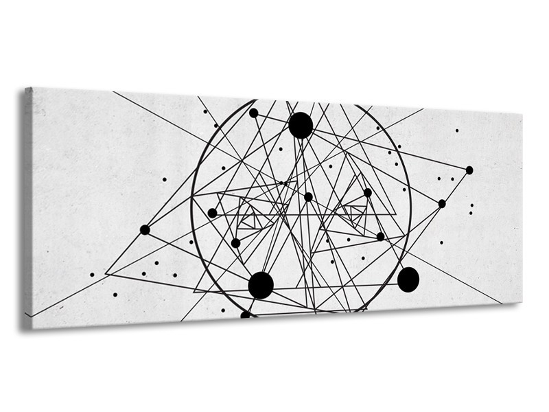 Canvas Schilderij Design | Zwart, Wit | 145x58cm 1Luik