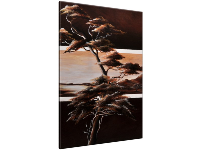 Schilderij handgeschilderd Boom | Bruin | 70x120cm 1Luik