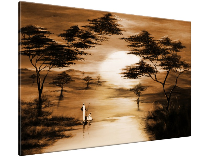 Schilderij handgeschilderd Natuur | Bruin , Sepia | 120x70cm 1Luik