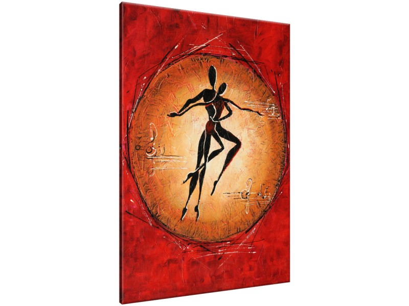 Schilderij handgeschilderd Modern | Rood , Oranje , Bruin | 70x120cm 1Luik