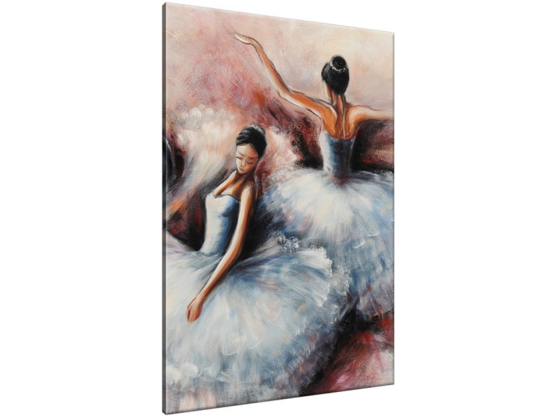 Schilderij handgeschilderd Ballet | Grijs , Bruin , Rood | 70x120cm 1Luik