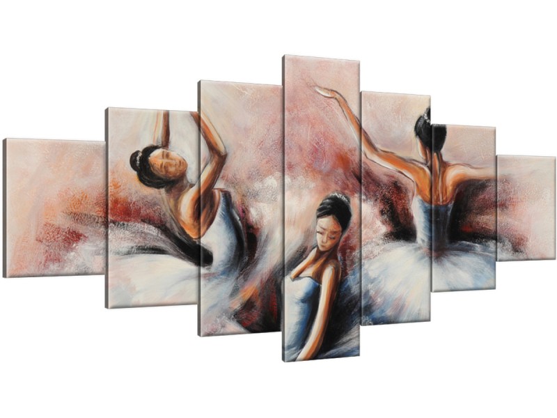 Schilderij handgeschilderd Ballet | Grijs , Bruin , Rood | 210x100cm 7Luik