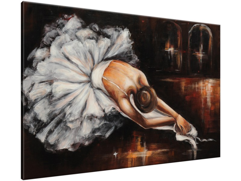 Schilderij handgeschilderd Ballet | Bruin , Grijs | 120x70cm 1Luik
