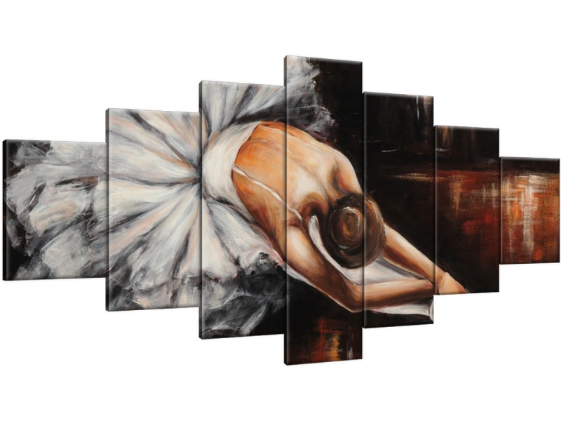 Schilderij handgeschilderd Ballet | Bruin , Grijs | 210x100cm 7Luik