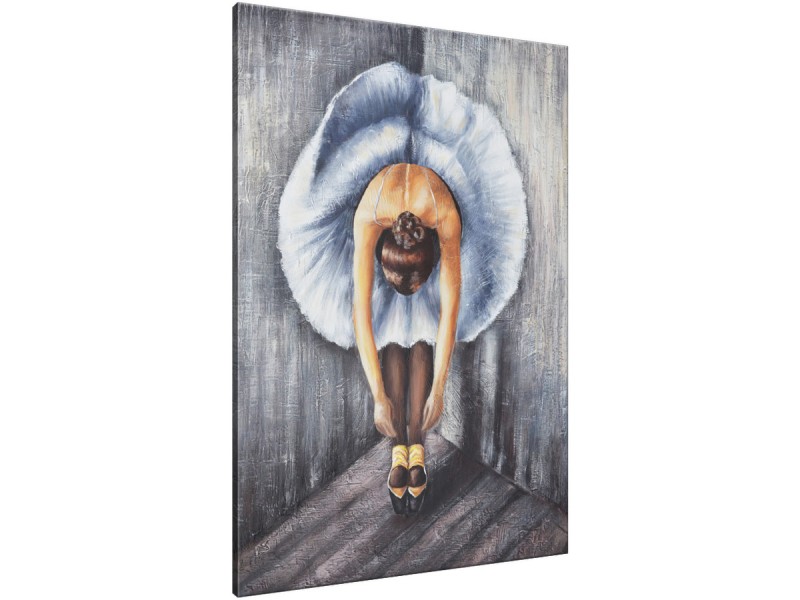 Schilderij handgeschilderd Ballet | Grijs , Blauw , Bruin | 70x120cm 1Luik